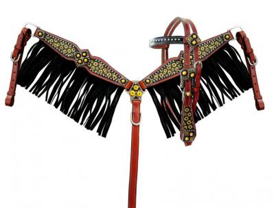 PONY SIZE Sunflower Print Headstall and Breast Collar Set