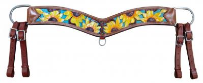 Hand Painted Sunflower and Teal Tripping Collar