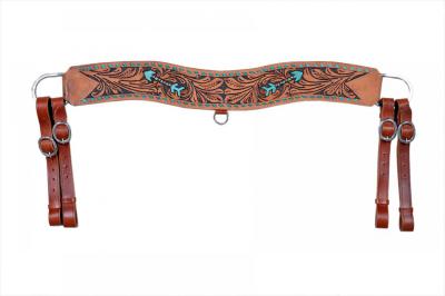 Floral Tooled Leather Arrow Tripping Collar