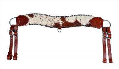 Brown and White Hair On Cowhide Leather Tripping Collar