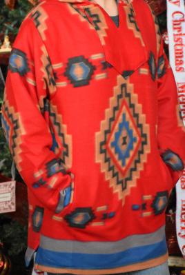 Red Southwest Fleece Pullover