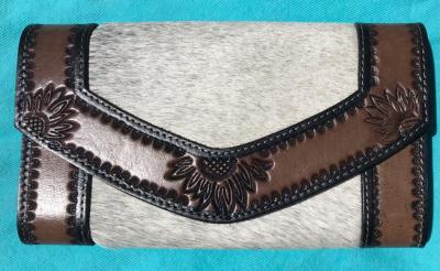 Cowhide and Sunflower Wallet