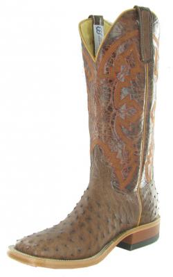 Anderson Bean Cowboy Boots Rum MD FQ Ostrich / Chocolate Volcano S1099