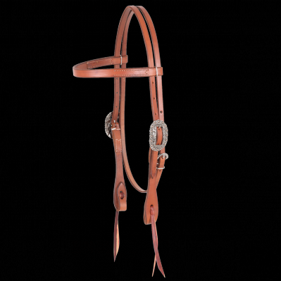 Cowboy Antique Silver Dotted Browband Headstall