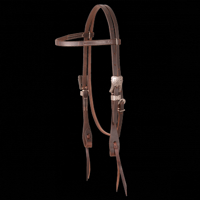 Cowboy Antique Silver Browband Headstall