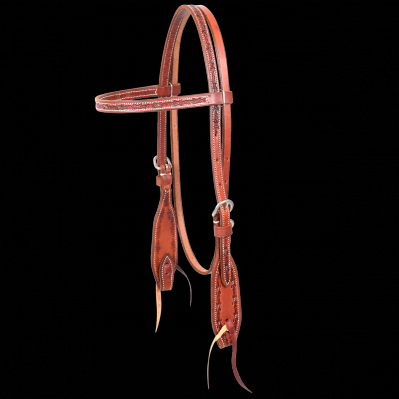 Barbwire & Brass Dots Browband Headstall