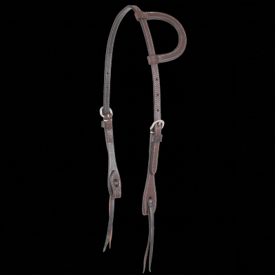 Chocolate Roughout Slip Ear Headstall