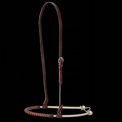 Single Rope Noseband w/ Chocolate Harness Leather Cover