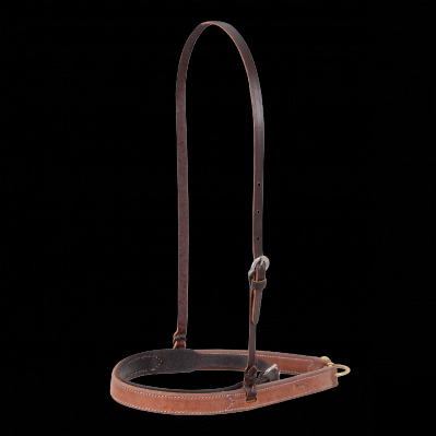 Leather Cavesson Noseband w/ Natural Harness Leather