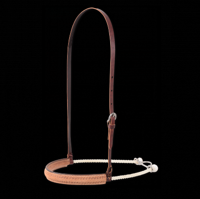 Single Rope Noseband w/ Tooled Leather Cover