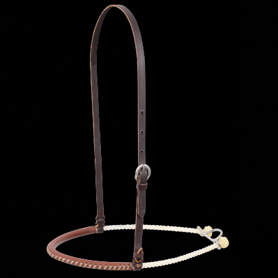 Single Rope Noseband w/ Natural Harness Leather Cover