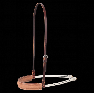 Double Rope Noseband w/ Tooled Leather Cover