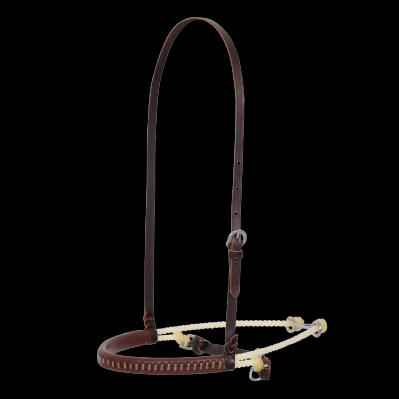 Rope Cavesson Noseband w/ Leather Covered Rope