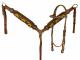 Cheetah Inlay and painted sunflower Headstall and Breastcollar Set